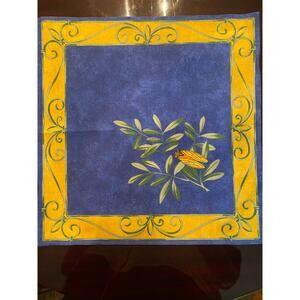 French Provincial Napkin - Cicada on a Blue Field LaCigale